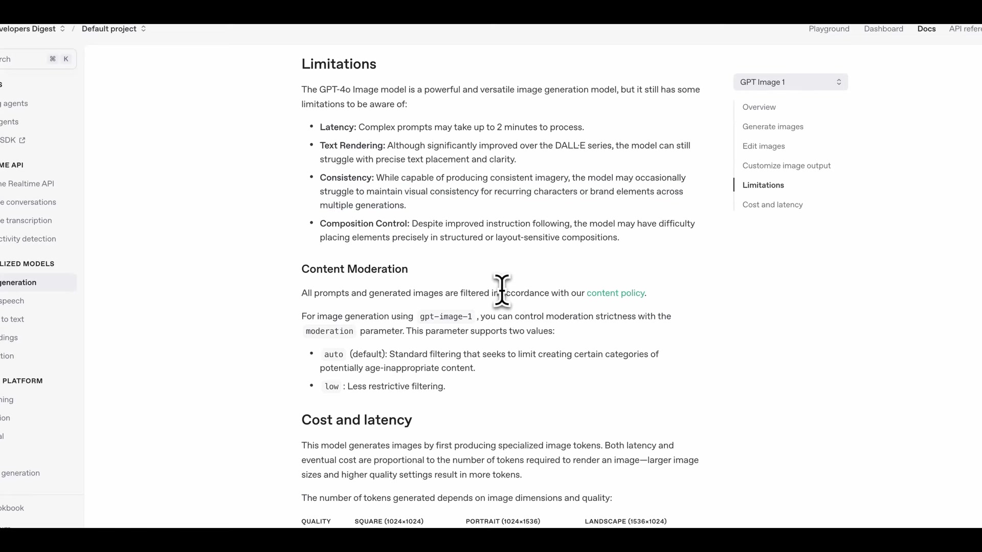 Cost and latency token table