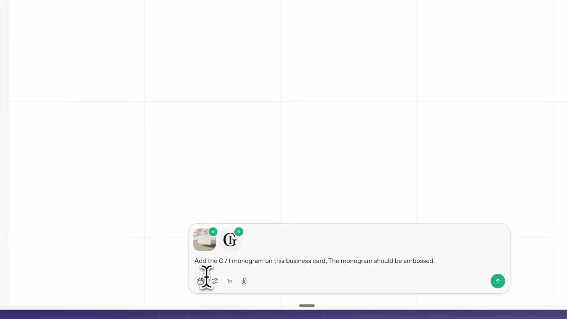 Playground interface showing business card input